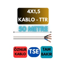 Öznur 4x1,5 Ttr Kablo Metre Seçenekli Beyaz - 50 Metre