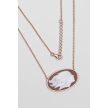 Cameo Italiano 18 Ayar Rose Altın Kaplama 45 Cm Gümüş Tasarım Kolye