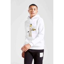 Tshirthane Samurai Jack Baskılı Unisex Çocuk Kapüşonlu Beyaz Sweatshirt (528857933)