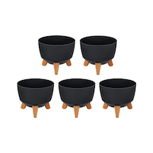 Omnipazar Elf-494 Dekoratif Ayaklı Nostalji Saksı 2.8 Lt Antrasit 5 Adet