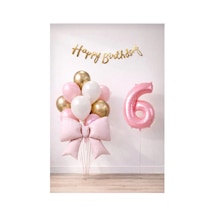 Pembe Fiyonk 6 Yaş Doğum Günü Balon Seti
