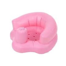 Şişme Bebek Sandalyesi Taşınabilir Çocuk Kanepesi Güvenlik Eğitim Koltuğu Bebek Arabası Oyun Banyo Zemin Plaj Havuz Kenarı Pvc Pembe