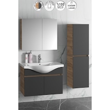 Yıldız 80+35 Cm Atlantik Çam-Antrasit Gri Mat Mdf Seramik Lavabol Antrasit - Atlantik Çam Yıldız 80+35 Cm Atlantik Çam-Antrasit Gri Mat Mdf Seramik Lavabol Antrasit - Atlantik Çam