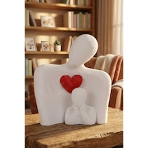 Minimalist Aile Biblosu Modern Dekoratif Anne Ve Çocuk Heykeli Beyaz Aile - Anne Ve Çocuk - 858690790