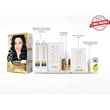 Serisi 24k Altın Parçacıklı Serum İle 1 Kutu 2 X 50 Ml Ve Geliştiriciler Saç Boyası Mavi Siyah 1.1