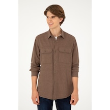 U.S. Polo Assn. Erkek Kahverengi Uzun Kol Comfort Örme Gömlek 50299662-VR011