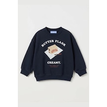 La Ciel Paris Erkek Çocuk Baskılı Sweatshirt Lacivert