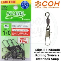 Coh Klipsli Fırdöndü  1/0 19Kg (Interlock Snap)