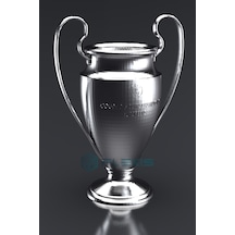Uefa Şampiyonlar Ligi Kupası Kaliteli Metalik Kaplama 20 Cm Hediyelik Dekoratif Kupa