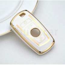 Bmw F20 F30 F10 X1 X3 X5 Beyaz-gold Anahtar Kılıfı