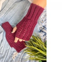 Zeynclub Trendy Bordo Parmaksız Eldiven Bordo