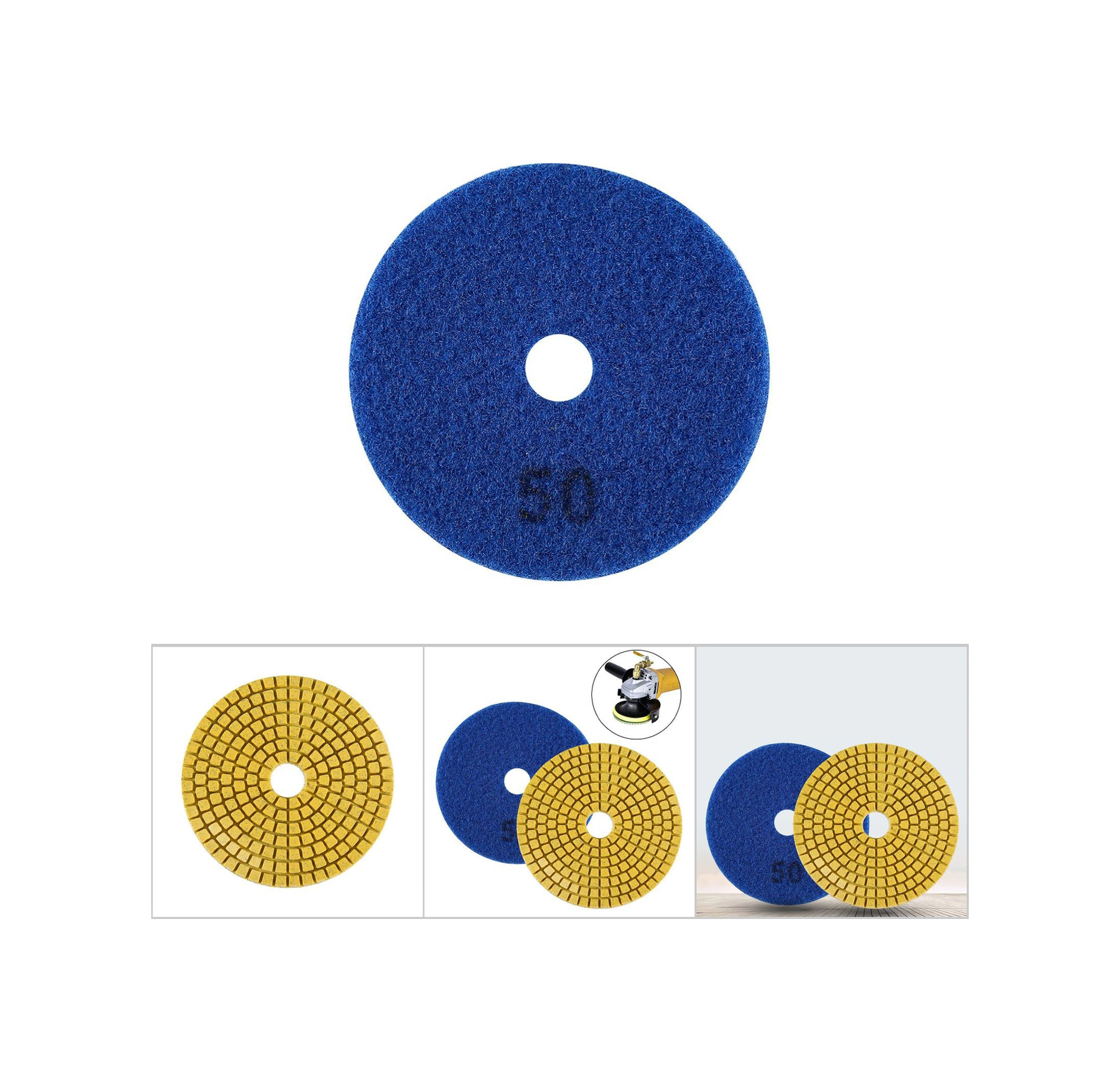 Kosona 100mm 4" Mermer Taş Pabuçlama Diski - Elmaslı, Hızlı Pabuçlama, Uzun Ömürlü, Renk Kalmaz, 500 Zımpara Derecesi