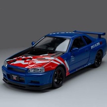 Hobbiez World Nissan Skyline Gt-r R34 Nismo Edition Mavi 1/24 Model Araba