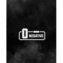 0 - Negatif Kan Grubu Araba Motorsiklet Etiket Sticker 14cm Beyaz Renk