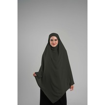 Hürrem Bone Haki Pratik Hazır Geçmeli Tesettür Eşarp Krep Bağcıklı Sufle Hijab 2313 09 Haki