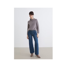 LC Waikiki Alıta Cıty Farkıyla Lcw Jeans İndigo Denim Düz Wideleg Yüksek Bel Geniş Paça Kadın Jean Pantolon İndigo - 925401692 İndigo