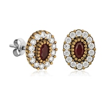 Gümüş Otantik Oval Çivili Bayan Küpe N11.46055