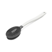 Uzun Saplı Silikon Vücut Ve Masaj Fırçası Banyo Lifi Ergonomik Saplı, Çift Yüzeyli Duş Fırçası Renk Stok Durumuna Göre Gönderilir