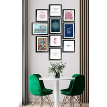 10 Parçalı Çerçeve Görünümlü Mdf Tablo Seti Flm063 Çok Renkli - 713705040 Çok Renkli