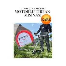 3 Mm 43 Metre Tırpan Misinası Motorlu Tırpan Yuvarlak Misina Çim Ot Biçme Teli Kalın Profesyonel Benzinli Motor Ot Biçme Makinesi Yedek Parçası Aşınmaya Dayanıklı Yüksek Mukavemetli Sarı Kırmızı 3mm