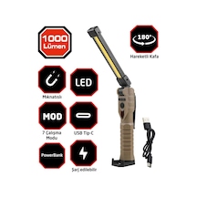 Rox 0224 Mini Şarjlı Katlanır Çok Amaçlı Çalışma Feneri 1000 Lm Çok Renkli