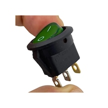 Ic-131 Yuvarlak Işıklı Anahtar On-off 3p Yeşil
