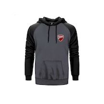 Ducati Multistrada Logo Gri Renk Reglan Kol Sweatshirt Gri