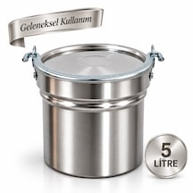 5 Litre Paslanmaz Krom Çelik Yoğurt Mayalama Ve Süt Kabı Satır/bakraç Demir Kulp Metalik