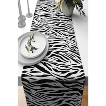 Siyah Leoparlı Desen Premium Masa Örtüsü Runner Rnr100n11