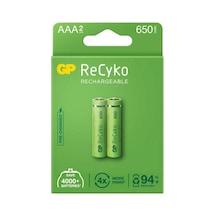 Gp Recyko 650mah Aaa Şarj Edilebilir İnce Kalem Pil 2'li Paket Crchmgo