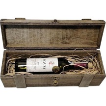 Ahşap Şarap Şişesi Sunum Ve Hediye Kutusu