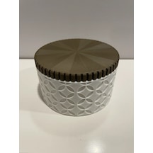 3d Baskı 3lü Geometrik Desenli Kavanoz Seti Ahşap Görünümlü Kapaklı Dekoratif Mutfak Saklama Kabı 6-10-15 Cm Çok Renkli
