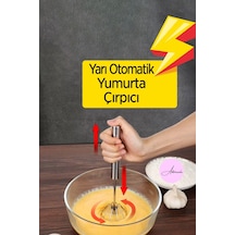 Yarı Otomatik Yumurta Çırpıcı Paslanmaz Çelik Mikser Bas Çek Çelik Çırpıcı Çelik Diğer