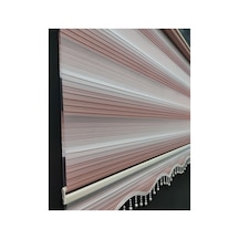 Soft Pudra Pembesi Krem Renk Geçişli Boncuklu Zebra Stor Perde Pudra Pembesi - 97256758 Pudra Pembesi