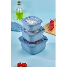 Vakumlu Sızdırmaz Saklama Kabı Seti, 3 Parça, Mikrodalga Ve Derin Dondurucu Uyumlu, 600ml-1100ml-1800ml, Bpa Free M Diğer