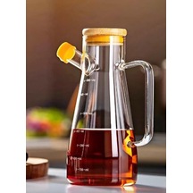 Cambu Vakumlu Bambu Kapaklı 900 Ml Borosilikat Cam Tekli Yağlık Sirkelik Yağdanlık Diğer