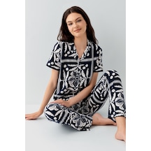 Arnetta Kadın Siyah Gömlek Pijama Takım Siyah