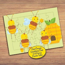 Çalışkan Arılar Ve Yuvası Çocuklara Özel Puzzle Yapboz Tablo-pz193