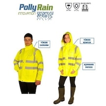 Polly Rain Pu Polyester Tek Ceket Reflektörlü Yağmurluk
