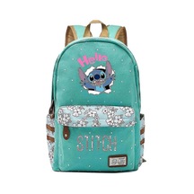 Ganzhoushop Kawaii Stitch Erkek Kız Çocuk Okul Kitap Çantaları Kadın Sırt Çantası Gençler Okul Çantaları - Canvas Seyahat Dizüstü Bilgisayar Sırt Çantasıyeşil Çok Renkli