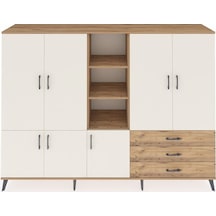 Hyperion Dolap 11 Raflı 3 Çekmeceli 7 Kapaklı 220x44x163 Çam-aytaşı/çam Aytası/atlas Çam - Atlas Çam