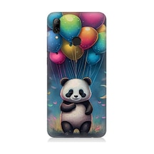 Huawei P Smart 2019 Uyumlu Renkli Balonlar Ve Panda Desenli Silikon Kılıf