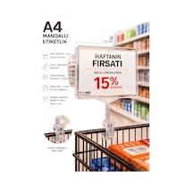 A4 Mandallı Fiyatlık Etiketlik Sepet Raf Askılık Fiyat Etiketi Çerçeveli Market Mağaza Şeffaf