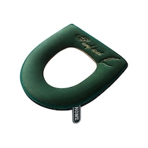 Novahub Yeşil Evrensel Klozet Kapağı Kış Sıcak Yumuşak Wc Mat Banyo Yıkanabilir Çıkarılabilir Fermuar Çevirme Lidhandle Su Geçirmez Ev Yeşil