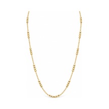 Üçlü Top Detaylı İnce Zincir Altın Kaplama Çelik Kolye Gold Gold