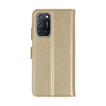 Oppo A52 Trend S Plus Kapaklı Kılıf - Gold