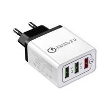 Sandwich 3 Usb Qc 3.0 Hızlı Şarj Cihazı, Ev Ve Seyahat İçin, 100-240v, İos & Android Uyumlu