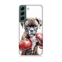 Samsung Galaxy S22 Uyumlu Boksör Köpek Desenli Silikon Kılıf