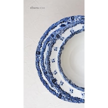 Blue Romance 24 Parça Porselen Yemek Takımı, Mavi Çiçekli, Kütahya Home Çok Renkli