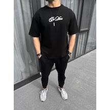 Assema Erkek Baskılı T-shirt Kısa Kol Bisiklet Yaka Regular Fit Rahat Kalıp Günlük Tişört - Siyah Çok Renkli